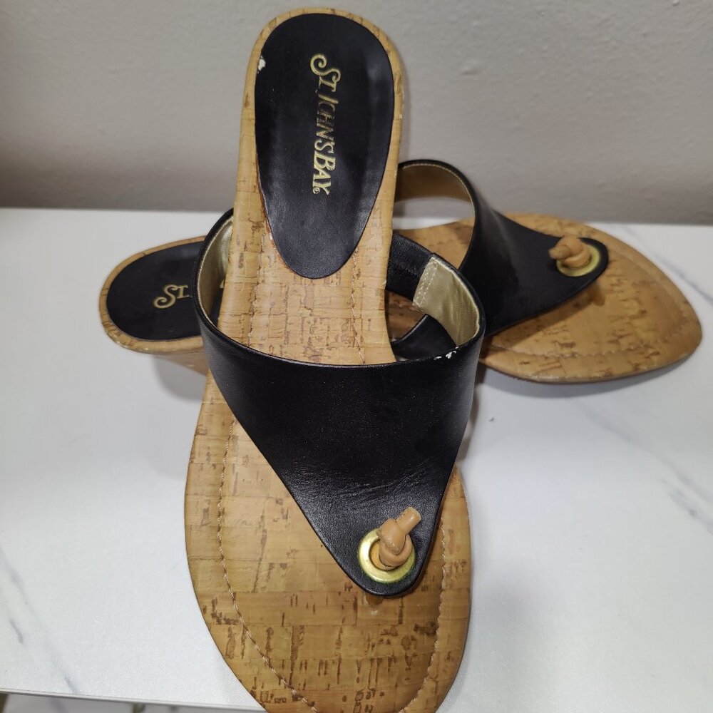 St.Johns Bay black wedge heel
